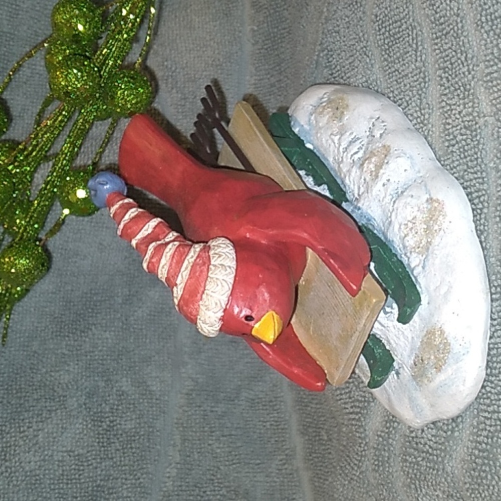 RUSS-"MERRILY WE TWEET ALONG", Holiday Bird Sculpture.